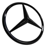 Mercedes Logo til Frontgrill 185mm - Blanksort