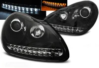 Porsche Cayenne Forlygter LED E1 03-07 Sort - Xenon