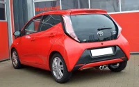 Toyota Aygo II Sportsudstødning Bagpotte Rustfri Center