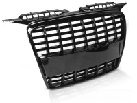 Audi A3 8P Frontgrill Emblemfri S8 Design Blanksort 05-08