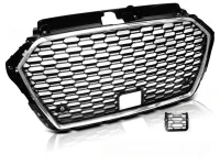 Audi A3 8V Frontgrill RS-Look Honeycomb Sort / Krom 17- PDC