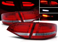 Audi A4 B8 LED Baglygter Avant Light Tube Rød/Klar 08-11