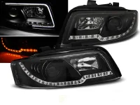 Audi A4 8E Forlygter Light Tube m LED Blink Sort