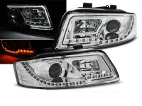 Audi A4 8E Forlygter Light Tube m LED Blink Krom