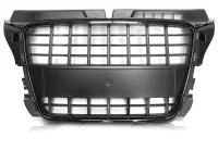 Audi A3 8P Frontgrill Emblemfri S8 Design Blank Sort 08-12