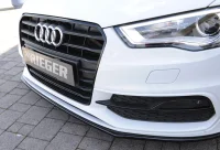 Audi A3 8V Rieger Frontsplitter 12-16 3/5 Dørs S-Line Blanksort