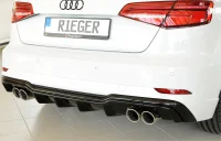 Audi A3 8V Rieger Diffuser Blank Sort 16- HB / SB S-Line