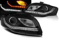 Audi A4 B7 Forlygter Jun Yan LED Blink Dyline 04-08 - Sort