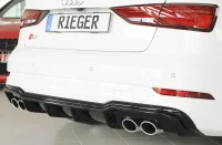 Audi A3 8V Rieger Diffuser Blanksort 16- S3 Sedan / Cabrio