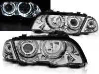 BMW E46 Forlygter Angeleyes High Power LED Sort 98-01 4-Dørs