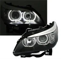 BMW E60 E61 Forlygter DEPO Angeleyes LED 03-07 Sort