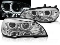 BMW X5 E70 Forlygter Sonar Angeleyes LED Krom 07-13 Xenon