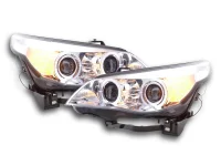 BMW E60 E61 Forlygter Sonar Angeleyes LED Krom 03-07