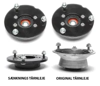 Tårnleje For BMW E30 E36 E46 Z1 Z3 Z4 - Sæt Lav Model (Gevind / Luft)