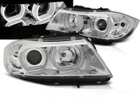 BMW E90 E91 Forlygter Angeleyes 3D LED Krom 05-08