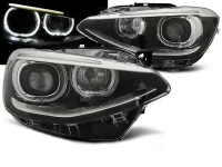 BMW F20 F21 Forlygter LED Angel Eyes Kørelys Sort 11-14