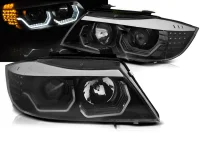 BMW E90 E91 Forlygter NXT Angeleyes 3D LED Sort 05-08