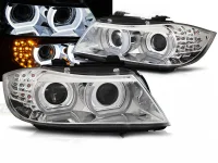 BMW E90 E91 Forlygter U-Shape LED Krom LCI 09-11 - Xenon