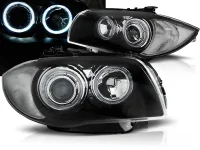 BMW 1-Serie E81 E87 Forlygter Angeleyes DEPO Sort LED