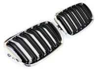 BMW X5 E70 X6 E71 Frontgrill Nyrer Sport 06-14 - Krom/Sort