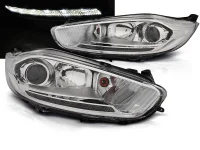 Ford Fiesta MK7 Forlygter LED Dioder Krom 12-