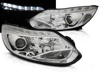 Ford Focus 3 Forlygter JunYan LED Dayline Krom 11-14