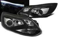 Ford Focus 3 Forlygter LED Lysbar JunYan Sort 11-14