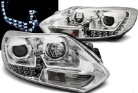 Ford Focus 3 Forlygter LED Design Eagle Krom 11-14