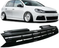 VW Golf 6 Frontgrill Emblemfri ABS Blank Sort