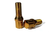 M14x1,25 Hjulbolt Kegle 26mm Guld - 20 stk