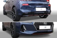 Hyundai I30 PD Frontmaske / Hækdiffuser Blank Sort m. Rød Stribe