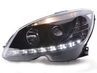 Mercedes W204 Forlygter Sonar LED 07-11 Sort - Kørelys