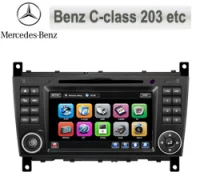 Mercedes C-Class W203 Autoradio med Navi, DVD, USB, BT, 7"