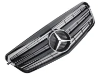 Mercedes W212 Frontgrill Sport Blanksort / Krom Logo 09-13