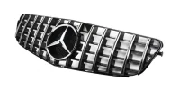 Mercedes W204 Frontgrill GTR Krom / Blanksort 07- m. Krom Logo