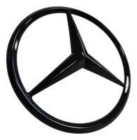 Mercedes Logo til Frontgrill 165mm - Blanksort