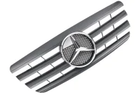 Mercedes W210 Frontgrill AMG Look Matsort / Krom Logo 99-02