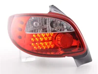 Peugeot 206 Baglygter LED Sonar 98-05 - Rød / Klar