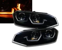 VW Polo AW Forlygter LED Dynamisk Blinklys Sort - Type 1