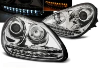 Porsche Cayenne Forlygter LED E1 03-07 Krom