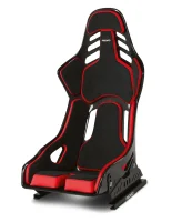 Recaro Podium Sort Alcantara / Rød Læder - Large