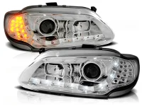 Renault Megane I Forlygter JY LED Dayline 96-99 Krom - LED Blink