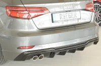 Audi A3 8V Rieger Diffuser Blanksort 16- SB HB S-Line