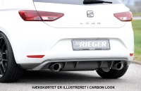 Seat Leon 5F Rieger Hækskørte H+V 100mm Afg. Sort 13-16