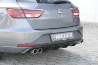 Seat Leon 5F Rieger Hækskørte V Dobbelt Afg Blank Sort 13- ST FR