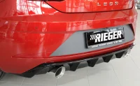 Seat Leon 5F Rieger Hækskørte 100mm Afg Blank Sort 17- FR