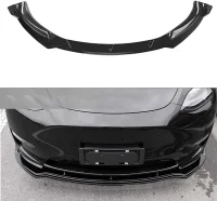 Tesla Model Y Frontspoiler Add-On 3-Delt Blanksort