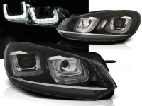 VW Golf 6 Forlygter LED Kørelys U-Shape G7 Look - Krom