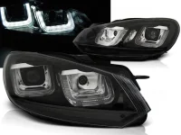 VW Golf 6 Forlygter LED Kørelys U-Shape G7 Look - Sort