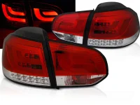 VW Golf 6 Baglygter Sonar LED Bar 08-12 Rød / Klar - LED Blink